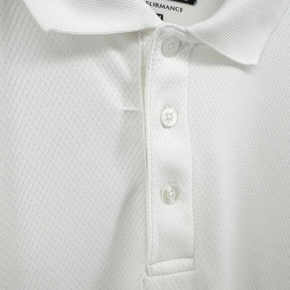 Cypress Club Performance Polo Shirt Men’s Medium White Short Sleeve Athletic Fit - Picture 4 of 9